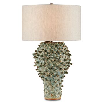 Sea Urchin 1-Light Table Lamp in Sunken Green