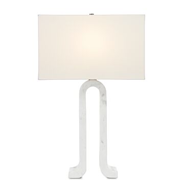 Leo 1-Light Table Lamp in White Marble