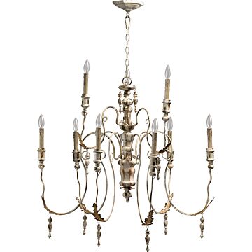 Salento Nine Light Chandelier in Persian White by Quorum International