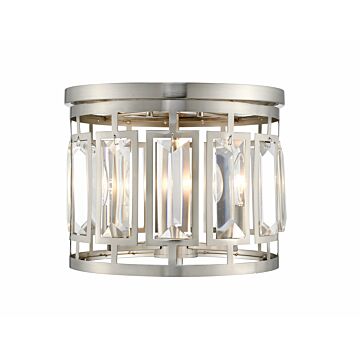 Z-Lite Mersesse 3-Light Flush Mount Ceiling Light In Brushed Nickel