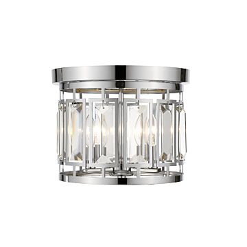Z-Lite Mersesse 3-Light Flush Mount Ceiling Light In Chrome