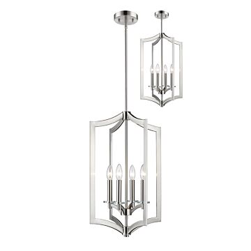 Z-Lite Zander 4-Light Pendant Light In Brushed Nickel