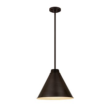 Z-Lite Eaton 1-Light Pendant Light In Bronze Plate