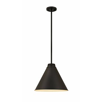 Z-Lite Eaton 1-Light Pendant Light In Matte Black
