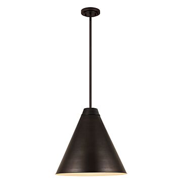 Z-Lite Eaton 1-Light Pendant Light In Bronze Plate