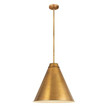 Z-Lite Eaton 1-Light Pendant Light In Rubbed Brass