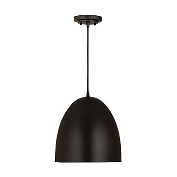 Z-Lite Z Studio Dome Pendant 1-Light Pendant Light In Matte Black