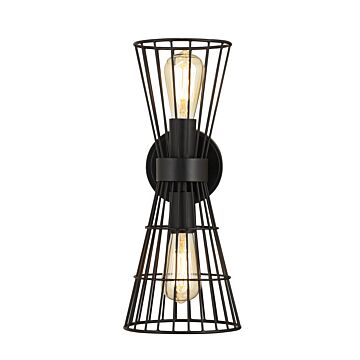 Z-Lite Alito 2-Light Wall Sconce In Matte Black