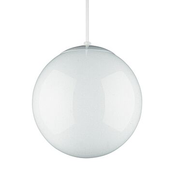 Leo   Hanging Globe One Light Pendant in White by Visual Comfort Studio