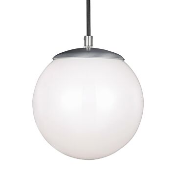 Leo   Hanging Globe One Light Pendant in Satin Aluminum by Visual Comfort Studio