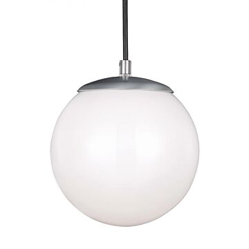 Leo   Hanging Globe One Light Pendant in Satin Aluminum by Visual Comfort Studio