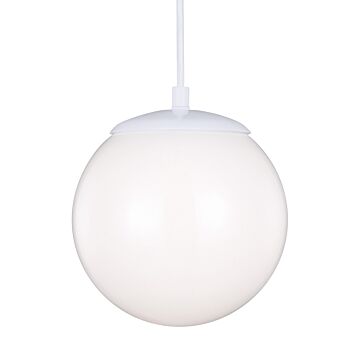 Leo   Hanging Globe One Light Pendant in White by Visual Comfort Studio