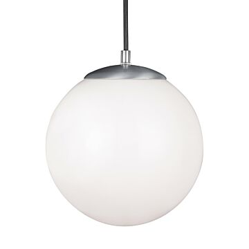 Leo   Hanging Globe One Light Pendant in Satin Aluminum by Visual Comfort Studio