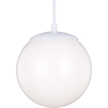Leo   Hanging Globe LED Pendant in White by Visual Comfort Studio