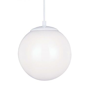 Leo   Hanging Globe One Light Pendant in White by Visual Comfort Studio