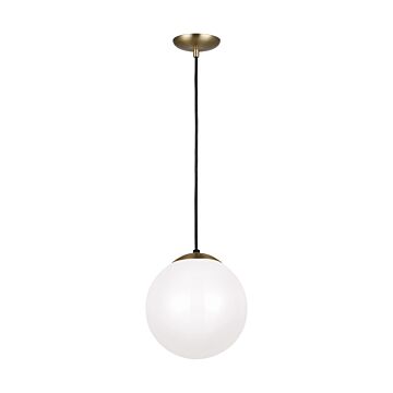 Leo   Hanging Globe One Light Pendant in Satin Brass by Visual Comfort Studio