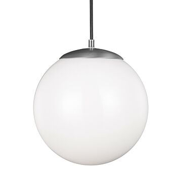 Leo   Hanging Globe One Light Pendant in Satin Aluminum by Visual Comfort Studio