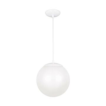Leo   Hanging Globe LED Pendant in White by Visual Comfort Studio