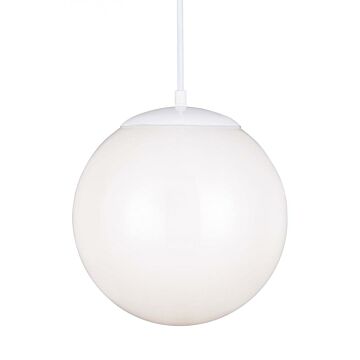 Leo   Hanging Globe One Light Pendant in White by Visual Comfort Studio
