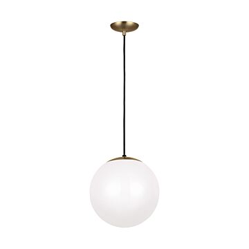 Leo   Hanging Globe One Light Pendant in Satin Brass by Visual Comfort Studio