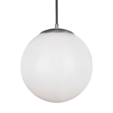 Leo   Hanging Globe One Light Pendant in Satin Aluminum by Visual Comfort Studio