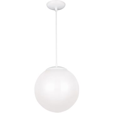 Leo   Hanging Globe LED Pendant in White by Visual Comfort Studio