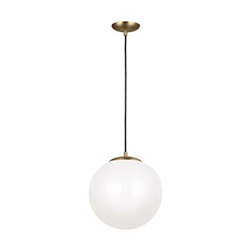 Leo   Hanging Globe LED Pendant in Satin Brass by Visual Comfort Studio