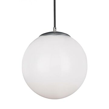 Leo   Hanging Globe One Light Pendant in Satin Aluminum by Visual Comfort Studio