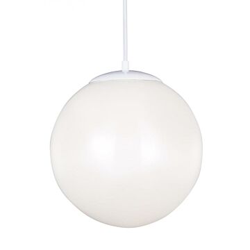 Leo   Hanging Globe One Light Pendant in White by Visual Comfort Studio