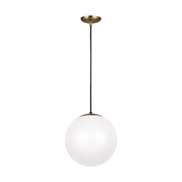 Leo   Hanging Globe One Light Pendant in Satin Brass by Visual Comfort Studio