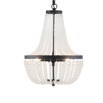 Rylee Three Light Chandelier in Matte Black by Crystorama