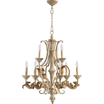 Florence Nine Light Chandelier in Persian White by Quorum International