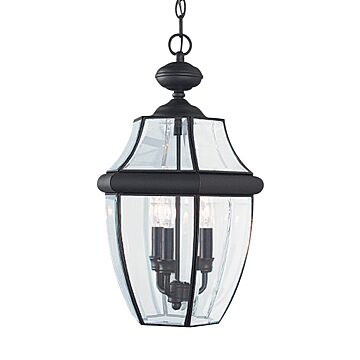 Generation Lighting Lancaster 3-Light Outdoor Hanging Light in Black