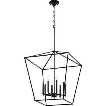 Gabriel Eight Light Entry Pendant in Textured Black by Quorum International