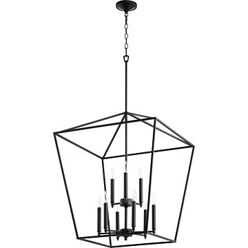 Gabriel Nine Light Entry Pendant in Textured Black by Quorum International