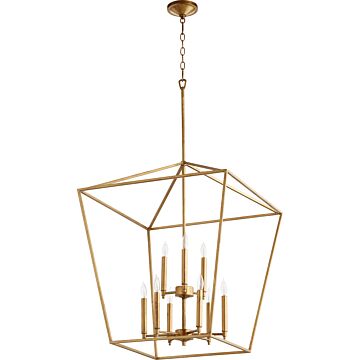 Gabriel Nine Light Entry Pendant in Gold Leaf by Quorum International