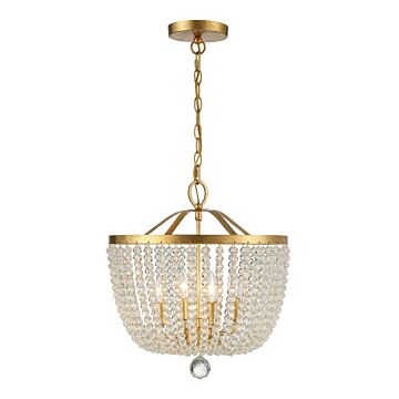 Rylee Four Light Chandelier in Antique Gold by Crystorama