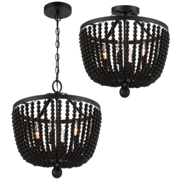 Rylee Four Light Chandelier in Matte Black by Crystorama