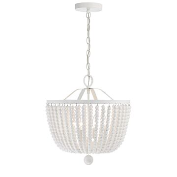 Rylee Four Light Chandelier in Matte White by Crystorama