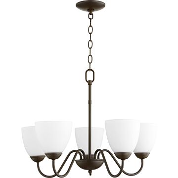 6041 Chandeliers Five Light Chandelier in Oiled Bronze by Quorum International