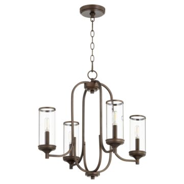 Collins Four Light Chandelier in Oiled Bronze by Quorum