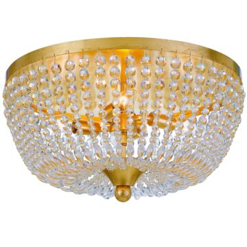 Rylee Four Light Flush Mount in Antique Gold by Crystorama