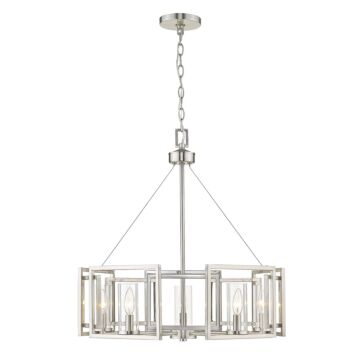 Marco PW Five Light Chandelier in Pewter by Golden