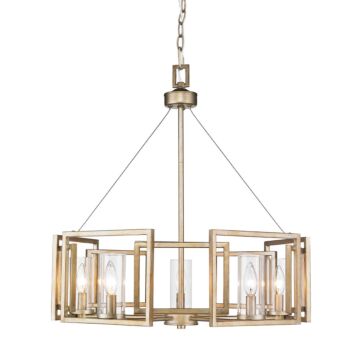 Marco WG Five Light Chandelier in White Gold by Golden