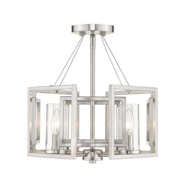 Marco PW Four Light Semi Flush Mount in Pewter by Golden