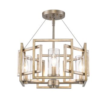 Marco WG Four Light Semi Flush Mount in White Gold by Golden