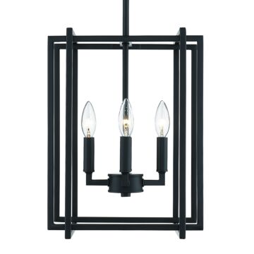 Tribeca BLK Four Light Chandelier in Matte Black by Golden