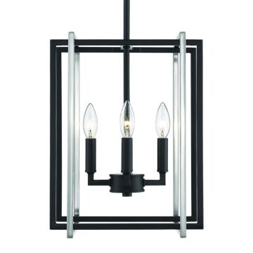 Tribeca BLK Four Light Chandelier in Matte Black by Golden