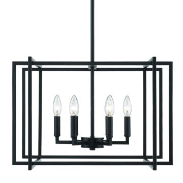Tribeca BLK Six Light Chandelier in Matte Black by Golden