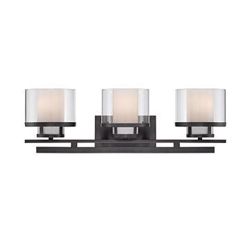 Fusion 3-Light Bathroom Vanity Light Bar in Biscayne Bronze